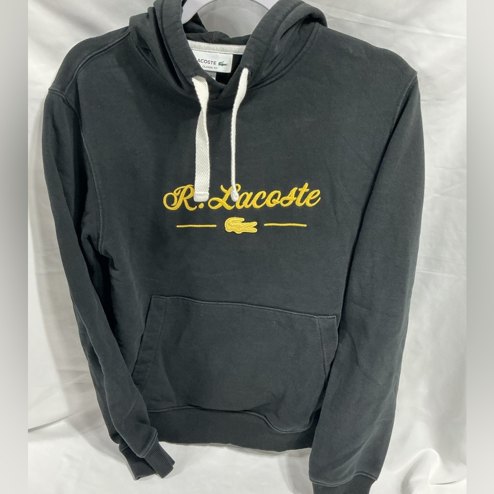 Lacoste Men's Embroidered Lettering Cotton Fleece Hoodie - SH8887